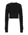 Dsquared2 Cropped Knit Pullover Long Sleeves In Black
