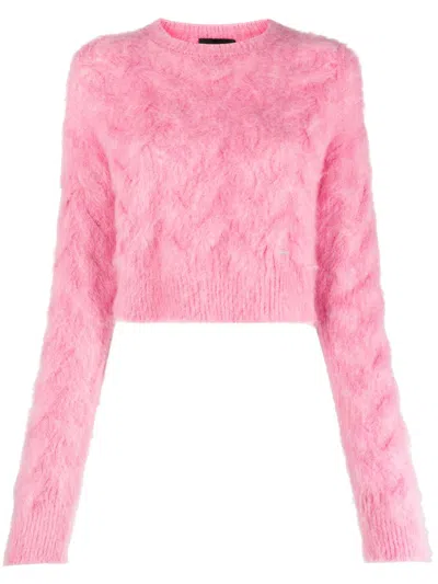 Dsquared2 Brushed Mohair-blend Jumper In Pink