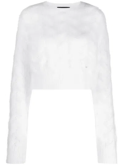 Dsquared2 Brushed Mohair-blend Jumper In Weiss