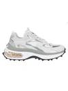 Dsquared2 Men's Lace-up Low Top Sneakers In Bianco/grigio/silver