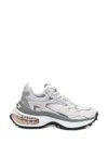 Dsquared2 Bubble White Suede And Mesh Running Sneakers In Bianco-grigio-argento