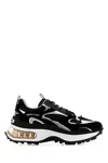 Dsquared2 Bubble Black Suede And Mesh Running Sneakers In Multi