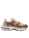 Dsquared2 Bubble Sneakers In Green And Beige Leather And Fabric In Military