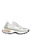 Dsquared2 Bubble White Suede And Mesh Running Sneakers In White