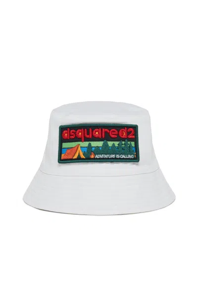 Dsquared2 Bucket Hat With Logo In White