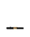 Dsquared2 D2 Plaque Leather Belt In Black