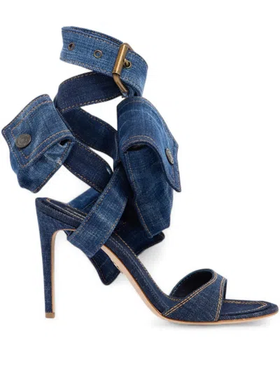 Dsquared2 Buckle Detail Heeled Sandals In Blue