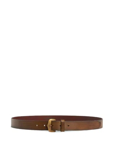 Dsquared2 Buckle Leather Belt In Metallic