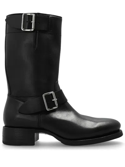 Dsquared2 Buckled Leather Boots In Multi