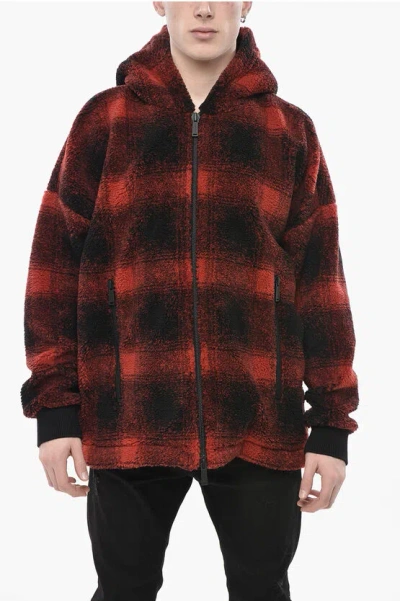 Dsquared2 Buffalo-check Sherpa Jacket With Hood In Multi