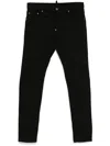 Dsquared2 Stretch Cotton Trouser With White Bull Tag In Black