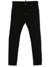 Dsquared2 Stretch Cotton Trouser With White Bull Tag In Black