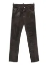 Dsquared2 Bull Leatherette Faded-patchwork Jeans In Brown