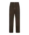 Dsquared2 Bull Leatherette Wash Loose Jeans In Brown
