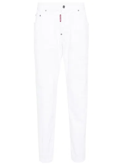 Dsquared2 Bull Skater Mid-rise Slim-fit Jeans In White