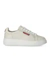 Dsquared2 Calfskin Sneakers With Perforated Round Toe In Neutrals