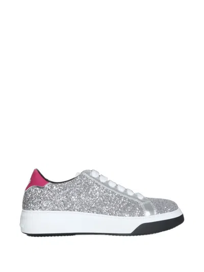 Dsquared2 Bumper Glitter Sneakers In Silver