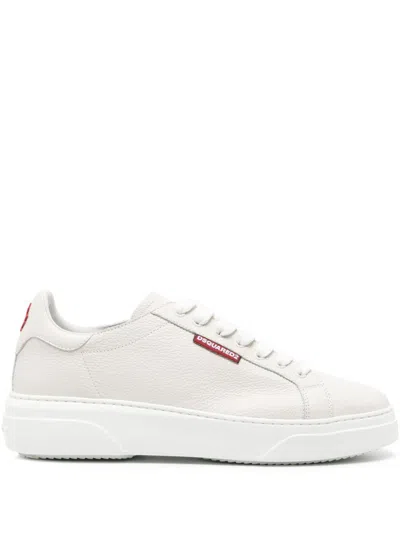 Dsquared2 Bumper Leather Sneakers In White