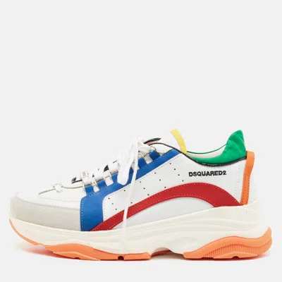 Pre-owned Dsquared2 Bumpy 551 Size 45 Multicolor Leather And Suede Lace Up Sneakers