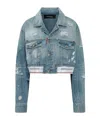 Dsquared2 Bundle Box Cropped Denim Jacket In Blue