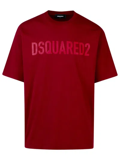 Dsquared2 Burgundy Cotton T-shirt In Red