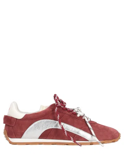 Dsquared2 Burgundy Lace Up Sneakers In Multi