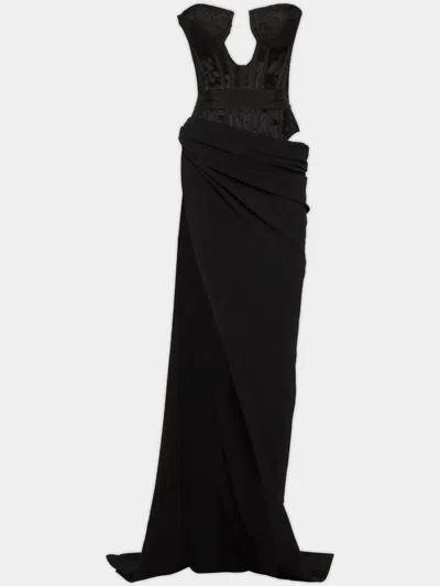 Dsquared2 Bustier Maxi Dress In Black