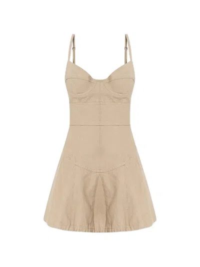 Dsquared2 Bustier-style Flared Dress In Neutral