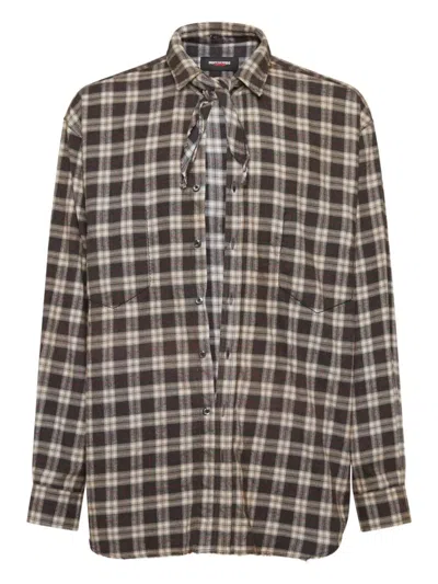Dsquared2 `butch` Check Shirt In Brown