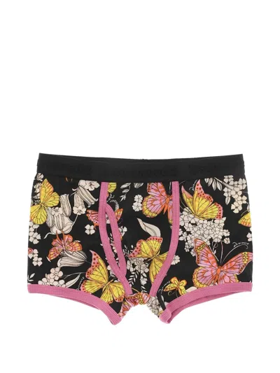 Dsquared2 Butterfly-print Ribbed Boxers In Black