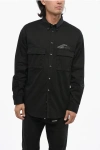 Dsquared2 Button-down Icon Shirt With Utility Pockets In Black