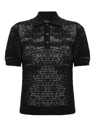 DSQUARED2 BUTTON-FASTENING POLO TOP
