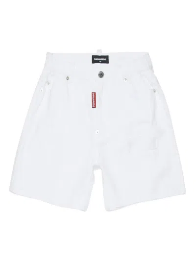 Dsquared2 Kids' Button-fastening Shorts In White