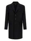 Dsquared2 Single-breasted Midi Coat With Monogram Lining In Black