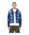 Dsquared2 Button Front Lapel Denim Coat In Blue