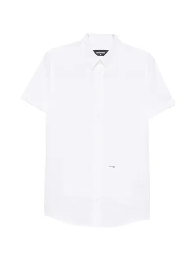 Dsquared2 Button Short-sleeve Shirt In White