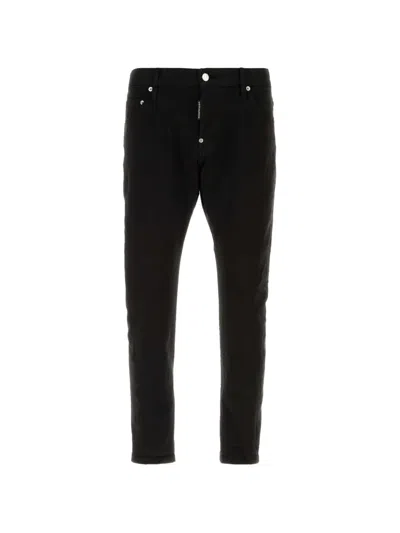 Dsquared2 Button Stretch Slim Jeans In Black