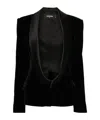 Dsquared2 Elegant Velvet Blazer With Satin Lapel And Tailored Fit In Black