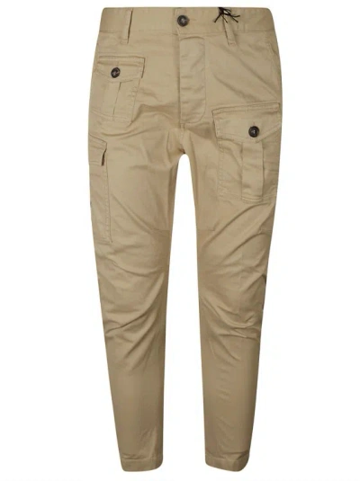 Dsquared2 Button-up Cargo Trousers In Brown