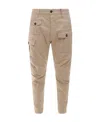 Dsquared2 Cargo Cotton Trouser With Pockets In Nude