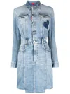 Dsquared2 Button-up Denim Shirt Dress In Blue
