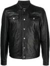 Dsquared2 Button-up Leather Shirt In Black