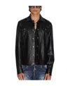 Dsquared2 Long-sleeved Leather Jacket In Black