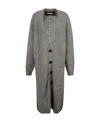 Dsquared2 Button-up Ribbed Long Cardigan In Gray