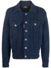 Dsquared2 Button-up Wool-blend Jacket In Navy Blue