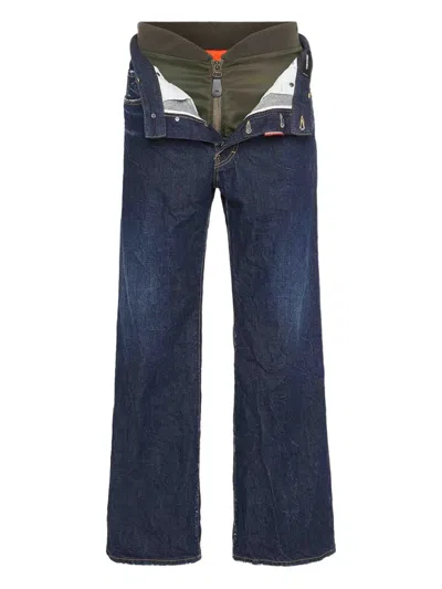 Dsquared2 Button Zip Jeans In Blue