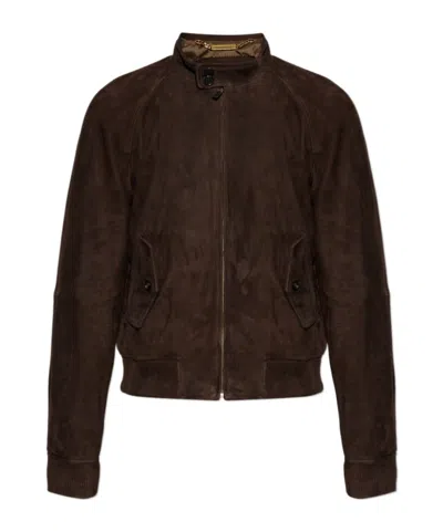 DSQUARED2 BUTTON-COLLAR SUEDE JACKET