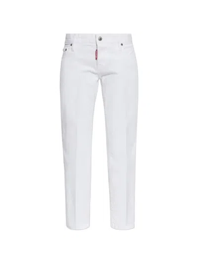 Dsquared2 Buttoned Belt-loop Jeans In White