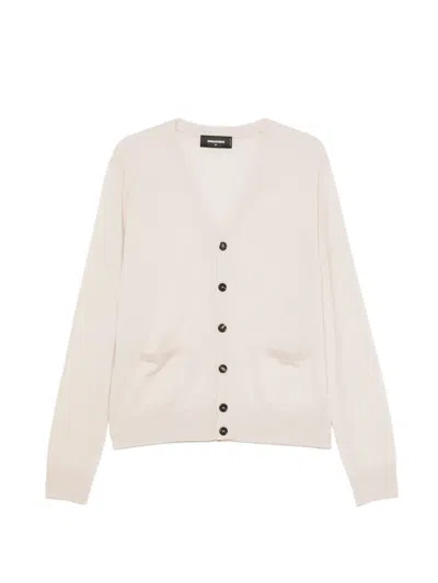 Dsquared2 Buttoned Cardigan In Neutral
