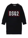 Dsquared2 Buttoned Crew-neck Dress In Black